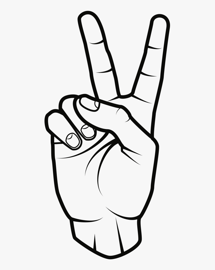 Hand Peace Sign Clip Art, HD Png Download, Free Download