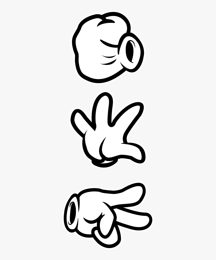 Rock Paper Scissors Mickey Mouse Hands Clipart , Png - Rock Paper Scissors Png, Transparent Png, Free Download