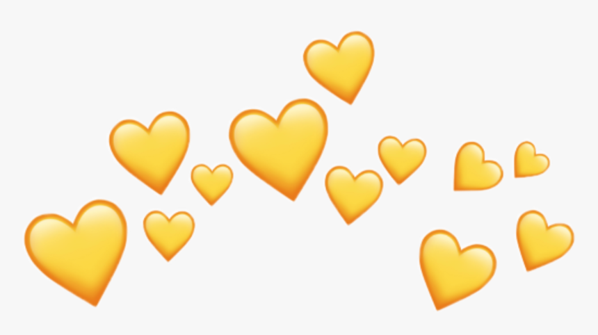 #hearts #yellow #yellowaesthetic #yellowheart #love - Black Heart Crown Png, Transparent Png, Free Download