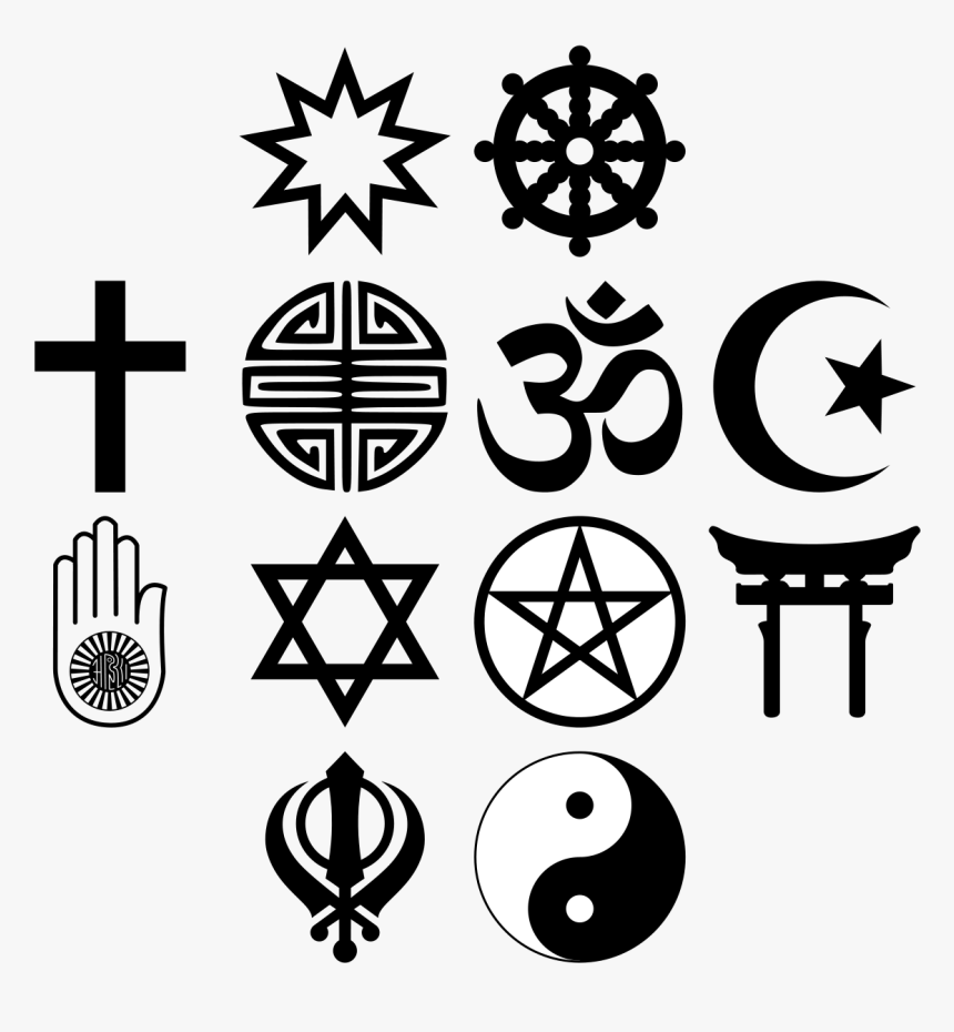 File - Religious Symbols-4x4 - Svg - Freedom Of Religion Logo, HD Png Download, Free Download