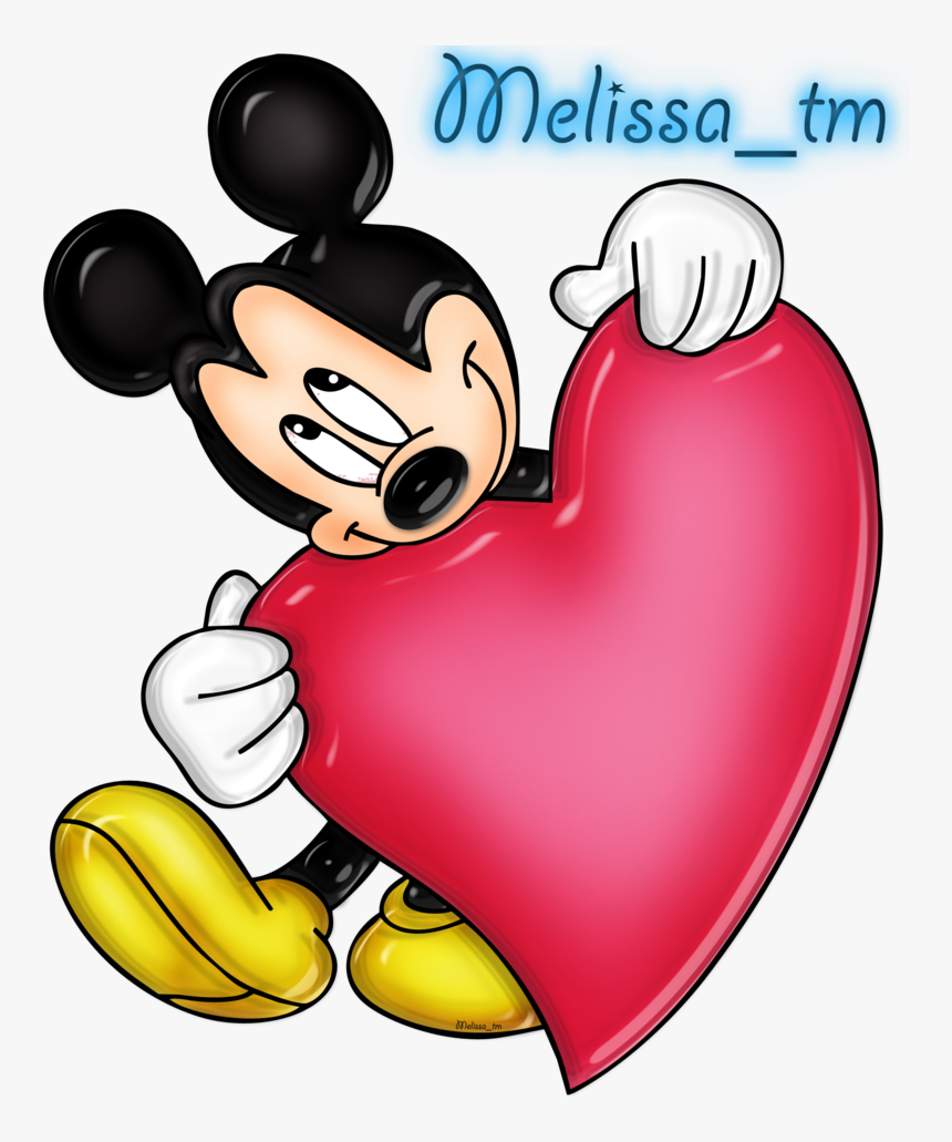 Mickey Mouse Clipart Heart - Mickey Mouse With Heart, HD Png Download, Free Download