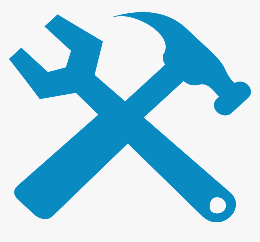 Tools, Hammer, Wrench, Blue, Silhouette - Hammer And Wrench Crossed, HD Png Download, Free Download