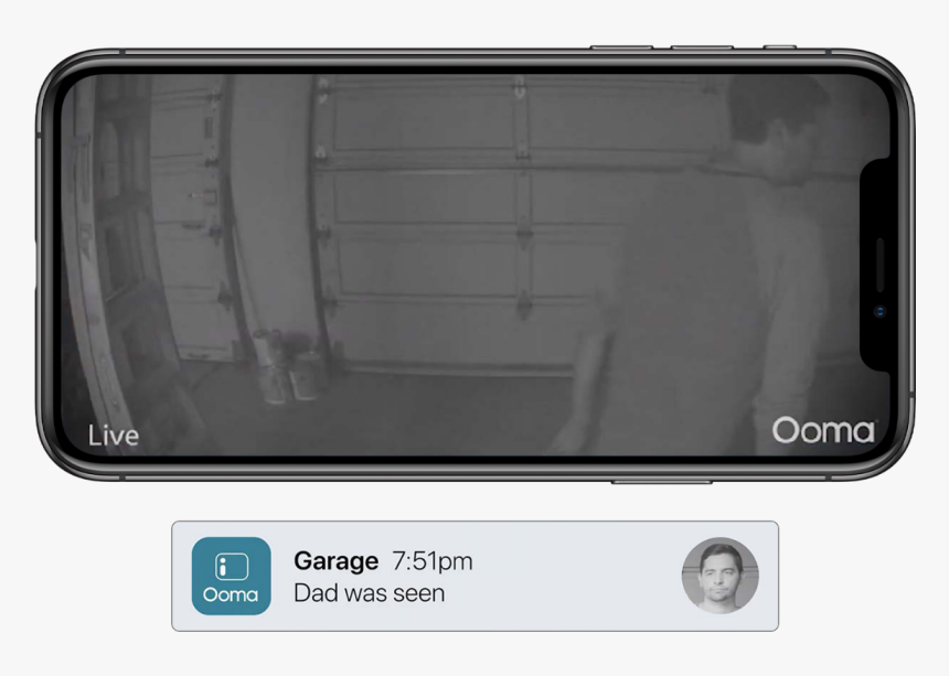 Ooma Smart Camera Performing Night Vision Detection - Smartphone, HD Png Download, Free Download