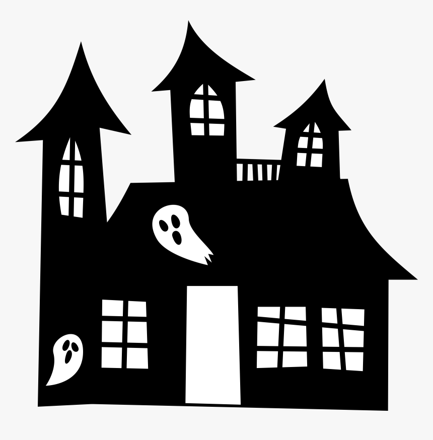 Haunted House Silhouette - Haunted House Silhouette Clipart, HD Png Download, Free Download