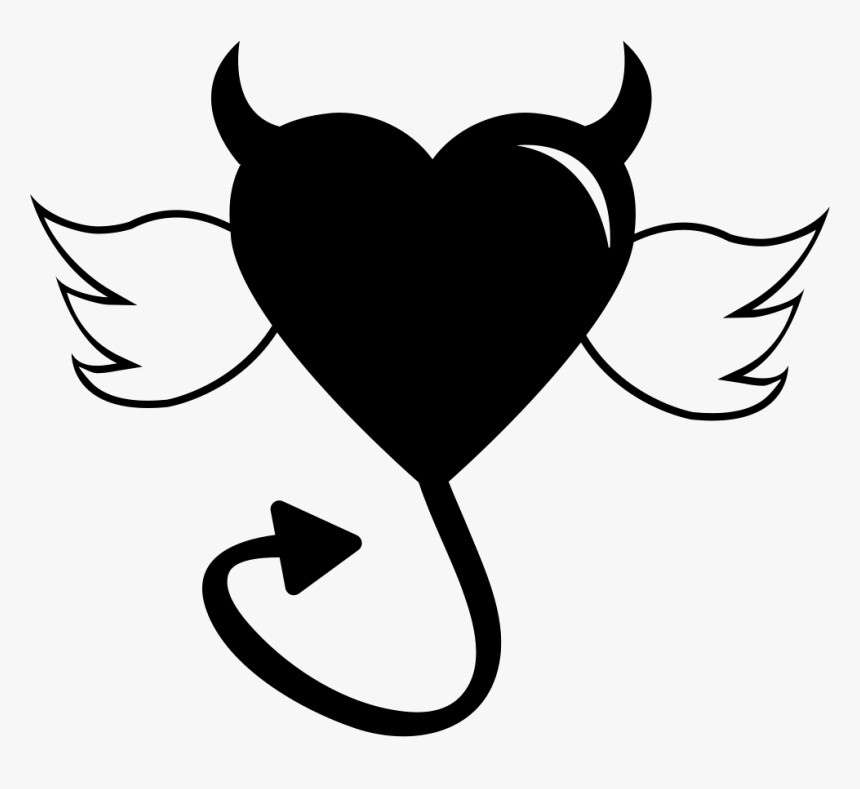 Transparent Heart With Wings Clipart - Heart With Devil Horns And Angel Wings Meaning, HD Png Download, Free Download
