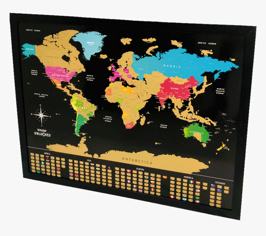 World Map - Scratch Off World Map Pc, HD Png Download, Free Download