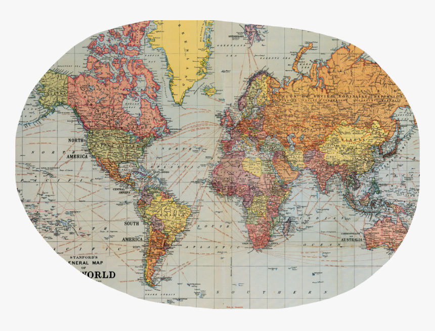 World Map Wrapping Paper , Png Download - World Map Vintage High Resolution, Transparent Png, Free Download