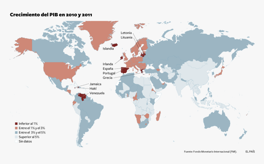 Clip Art Del Crecimiento Fmi Actualidad - World Map Flat Color, HD Png Download, Free Download