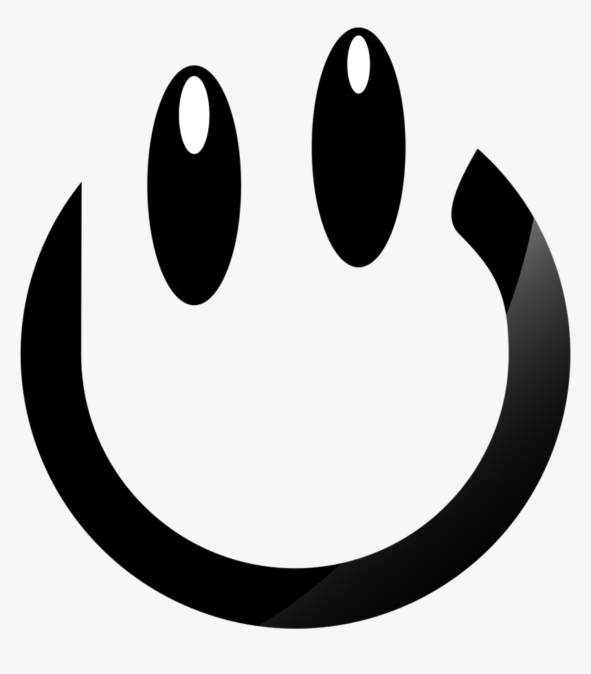 Smiley Sweet Eyes Free Picture - Gülen Yüz Siyah Beyaz, HD Png Download, Free Download