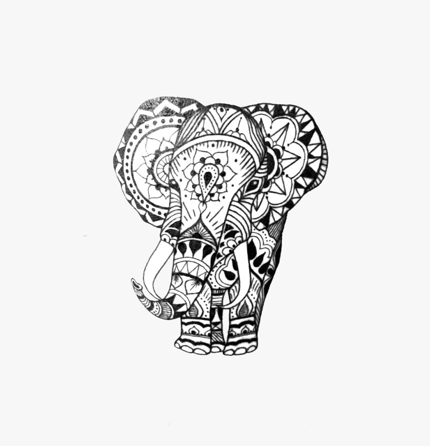 Sleeve Tattoo Elephant Mehndi Henna Small Elephant Tattoo Mandala Hd Png Download Kindpng