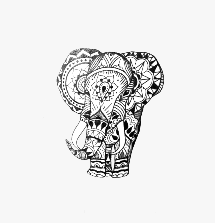 Sleeve Tattoo Elephant Mehndi Henna - Small Elephant Tattoo Mandala, HD Png Download, Free Download