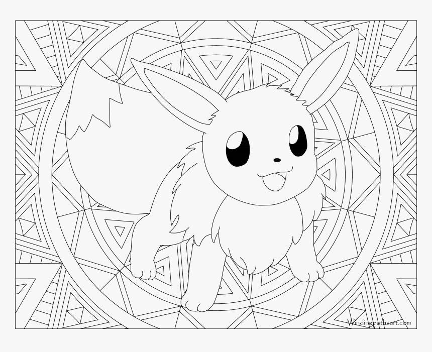 Eevee Coloring Page Free Printable Pages In - Eevee Pokemon Coloring Pages, HD Png Download, Free Download