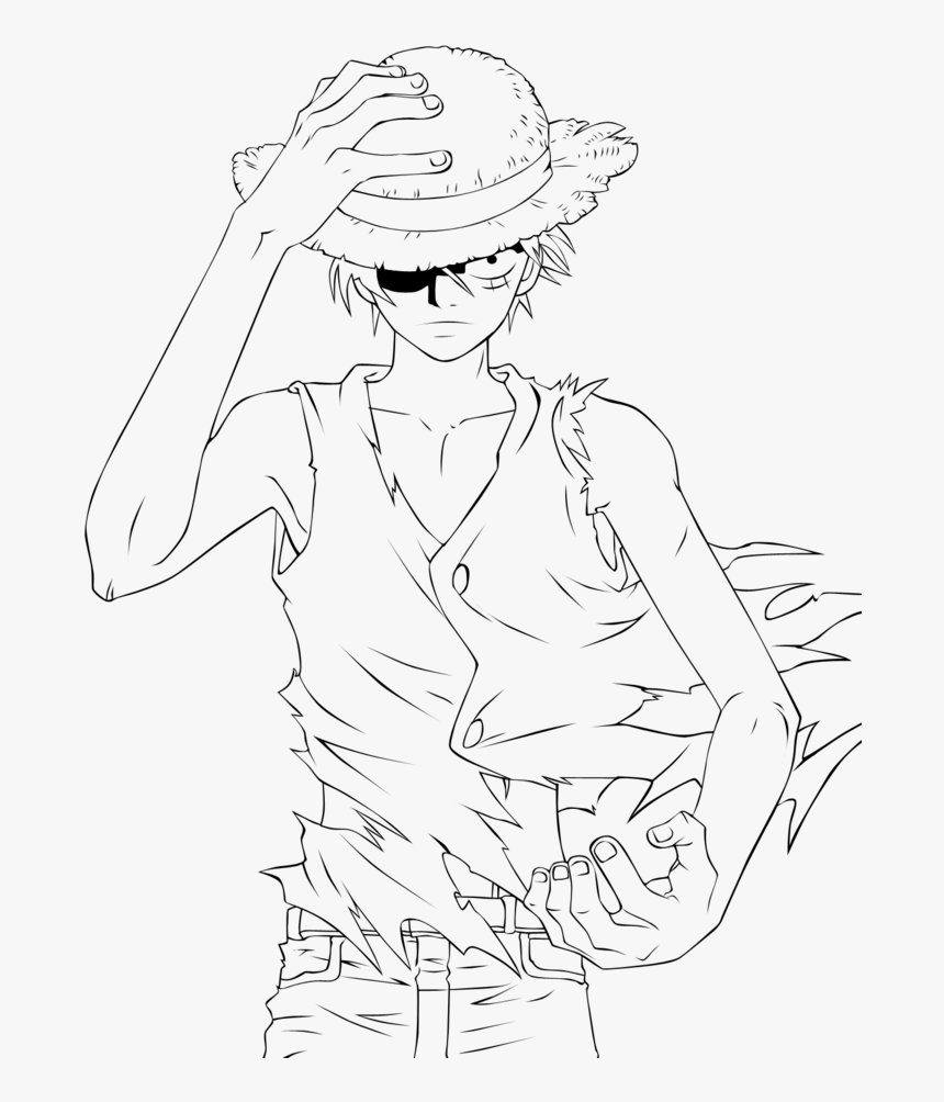 Luffy By Minatosama One Piece Pinterest One Piece Coloring Luffy Hd Png Download Kindpng