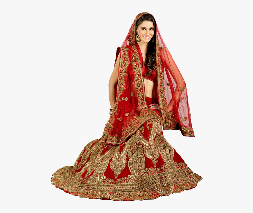 Red And Golden Wedding Lehengas, HD Png Download, Free Download