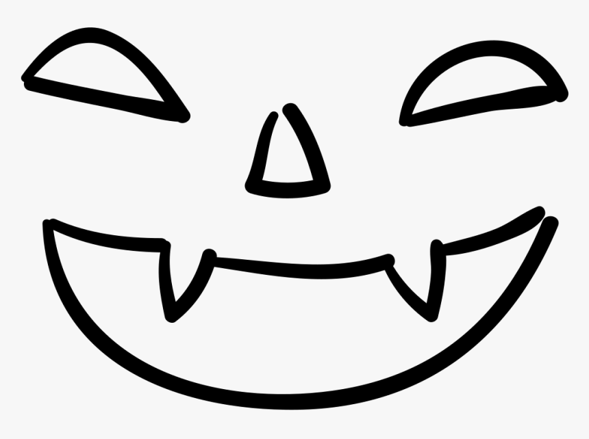 Bad Halloween Face Of Mouth Nose And Eyes Outlines - Halloween Eyes Png, Transparent Png, Free Download