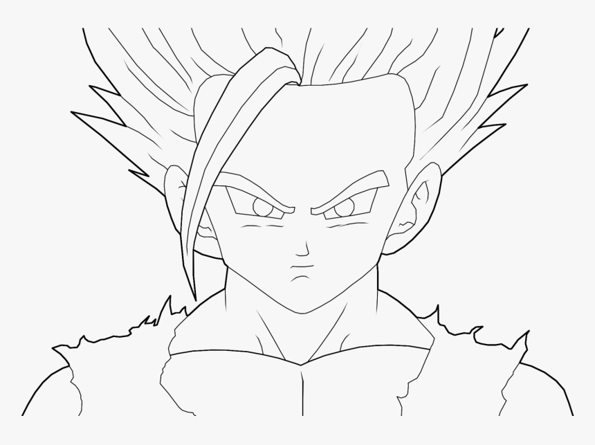 Gohan Ssj2 Coloring Pages - Teen Gohan Ssj2 Drawing, HD Png Download, Free Download