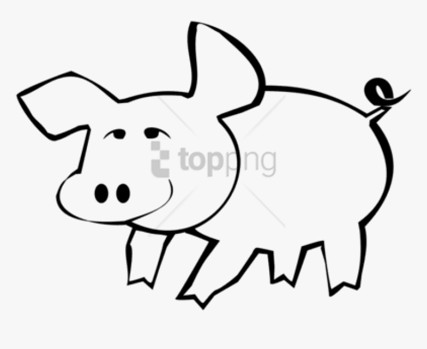 Free Png Outlines Of A Pig Png Image With Transparent - Baboy Clipart Black And White, Png Download, Free Download