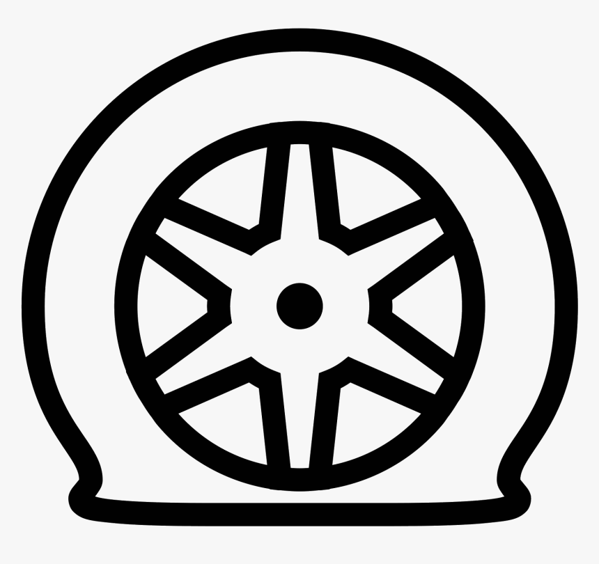Transparent Tire Clipart Black And White - Flat Tire Icon, HD Png Download, Free Download