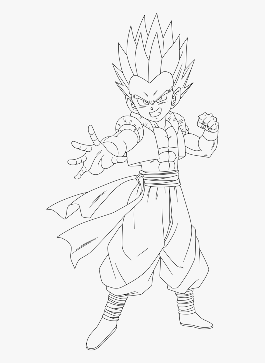 718 X 1113 - Gotenks Cool Coloring Pages, HD Png Download, Free Download