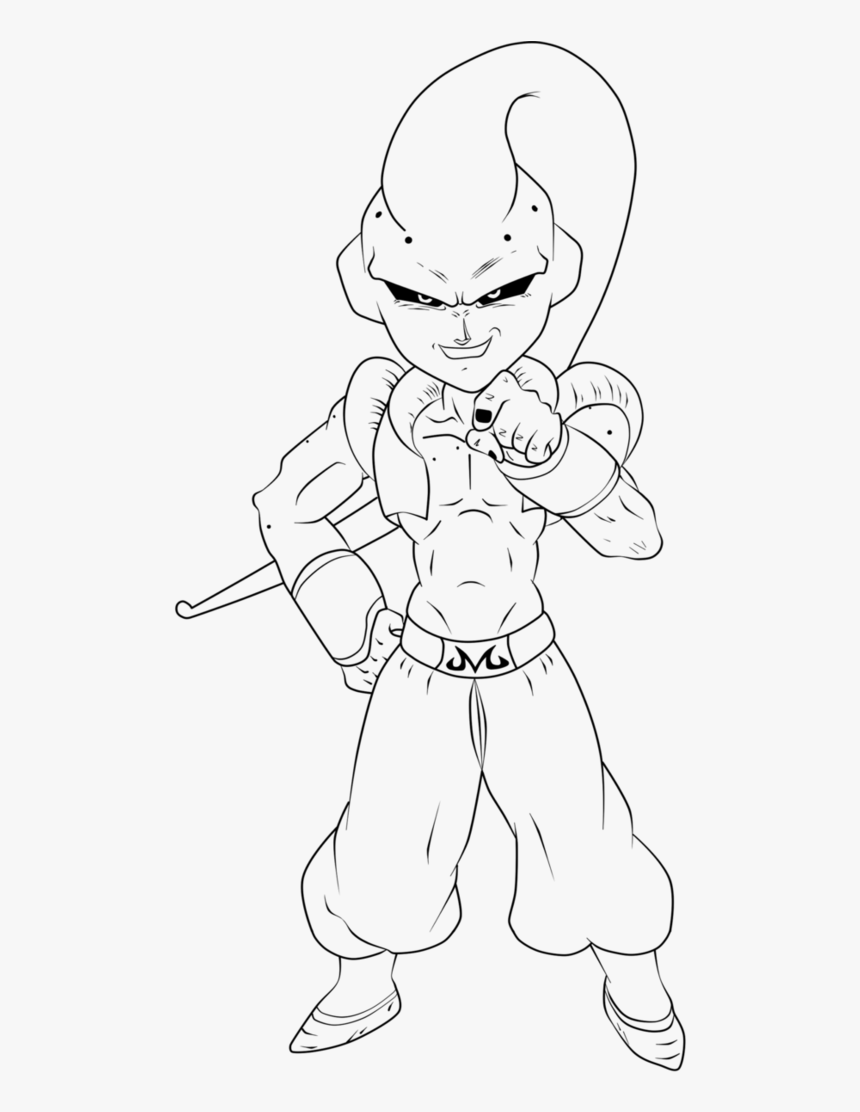 Chibi Majin Boo Gotenks Abs Buu Coloring Pages Sketch - Imagenes De Dragon Ball Para Colorear, HD Png Download, Free Download