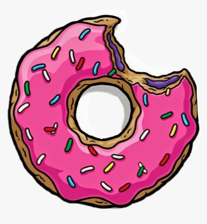 ##tumblr #draw #outlines #png #dunnut #food #cute - Pink Homer Simpson Donut, Transparent Png, Free Download