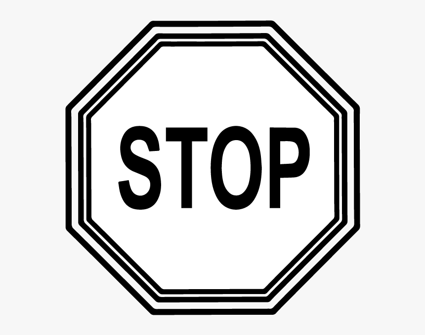 Stop Sign Template Printable - Stop Clipart Black And White, HD Png Download, Free Download