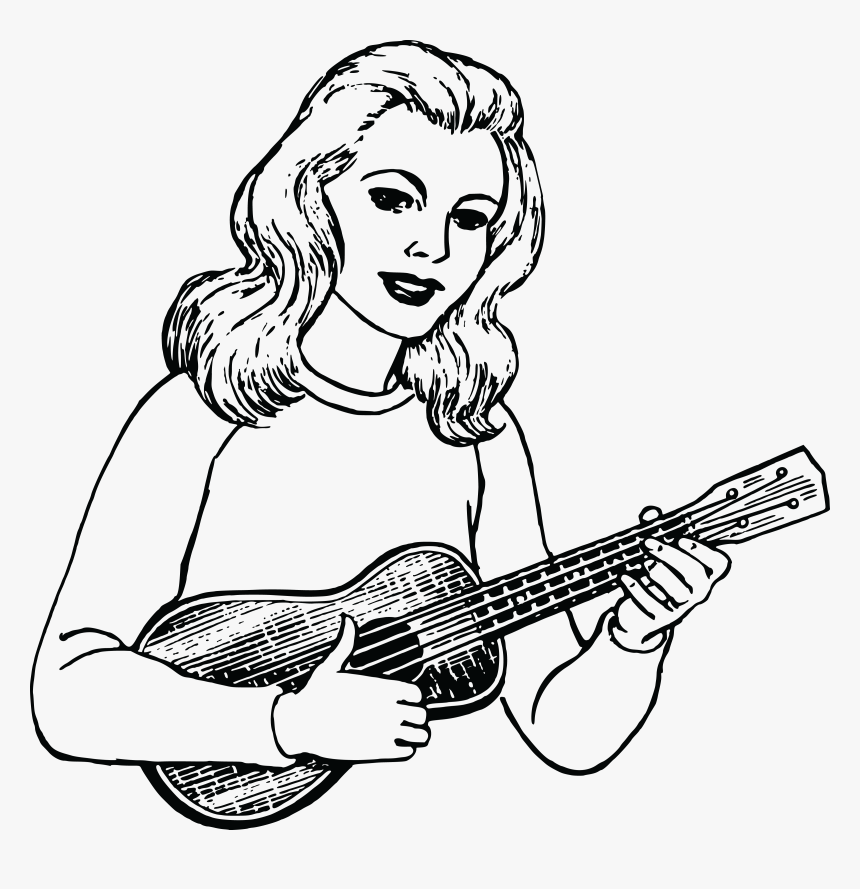 Girl Playing Ukulele Clipart, HD Png Download, Free Download