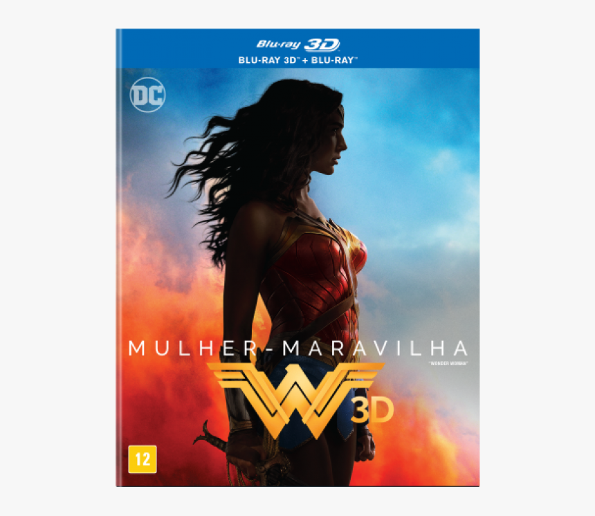 Blu Ray 3d Mulher Maravilha - Wonder Woman 3d Blu Ray Cover, HD Png Download, Free Download