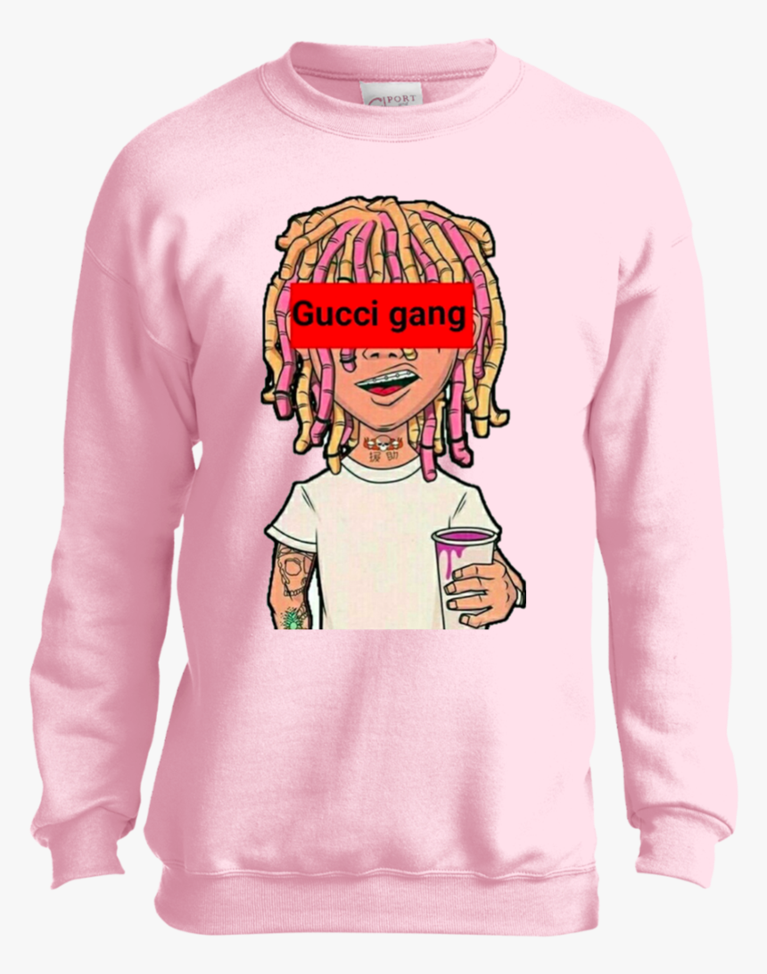 Lil Pump Gucci Gang Youth Sweatshirt Sweatshirts - Lil Pump Esketit Cartoon, HD Png Download, Free Download