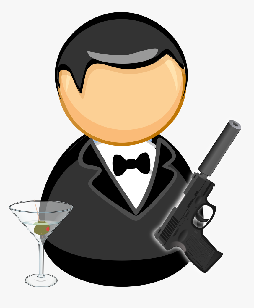 James Bond Aracısı Siyah Ta - Barman Bartender, HD Png Download, Free Download