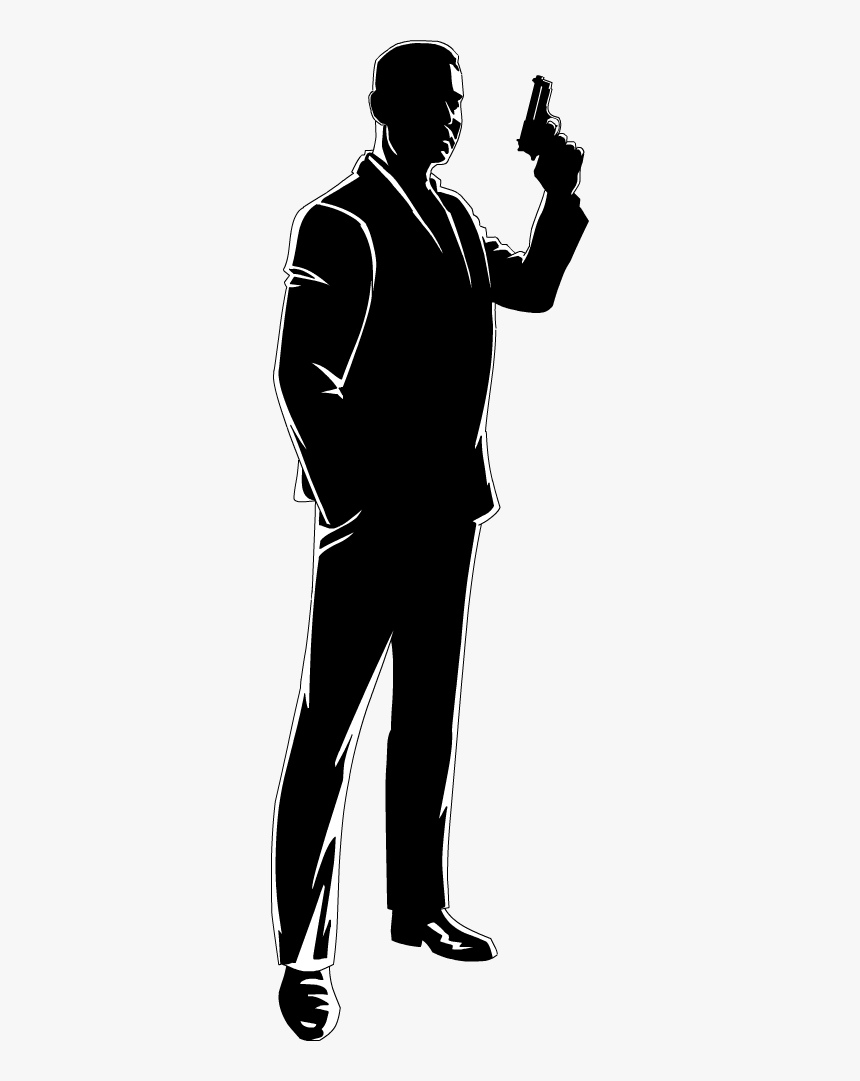 James Bond Cartoon Silhouette Drawing Animation - James Bond Cartoon, HD Png Download, Free Download