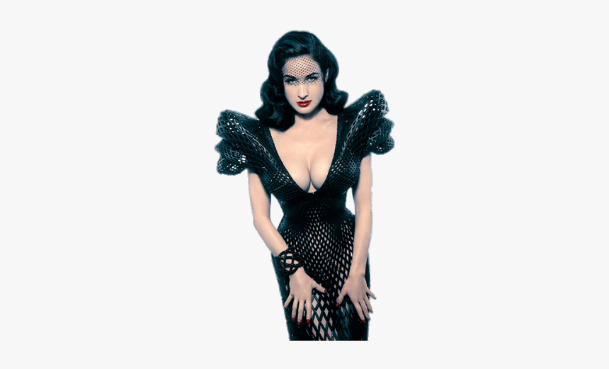 Dita Von Teese Low Cut Black Dress - Dita Von Teese 3d Print, HD Png Download, Free Download