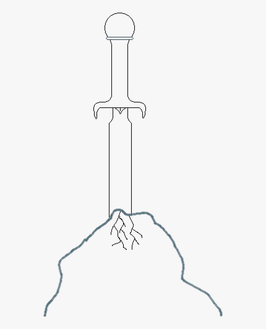 Sword In The Stone Template - Drawing, HD Png Download, Free Download