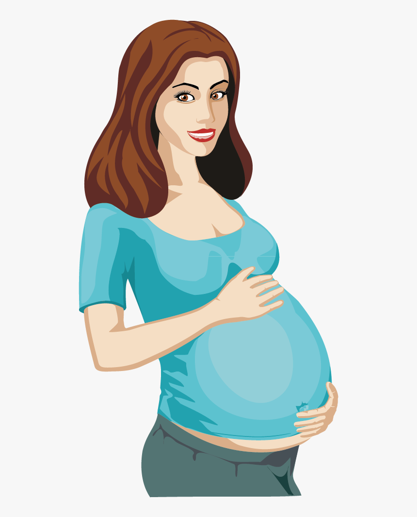 Pregnancy Woman Clip Art - Pregnant Woman Vector Png, Transparent Png, Free Download