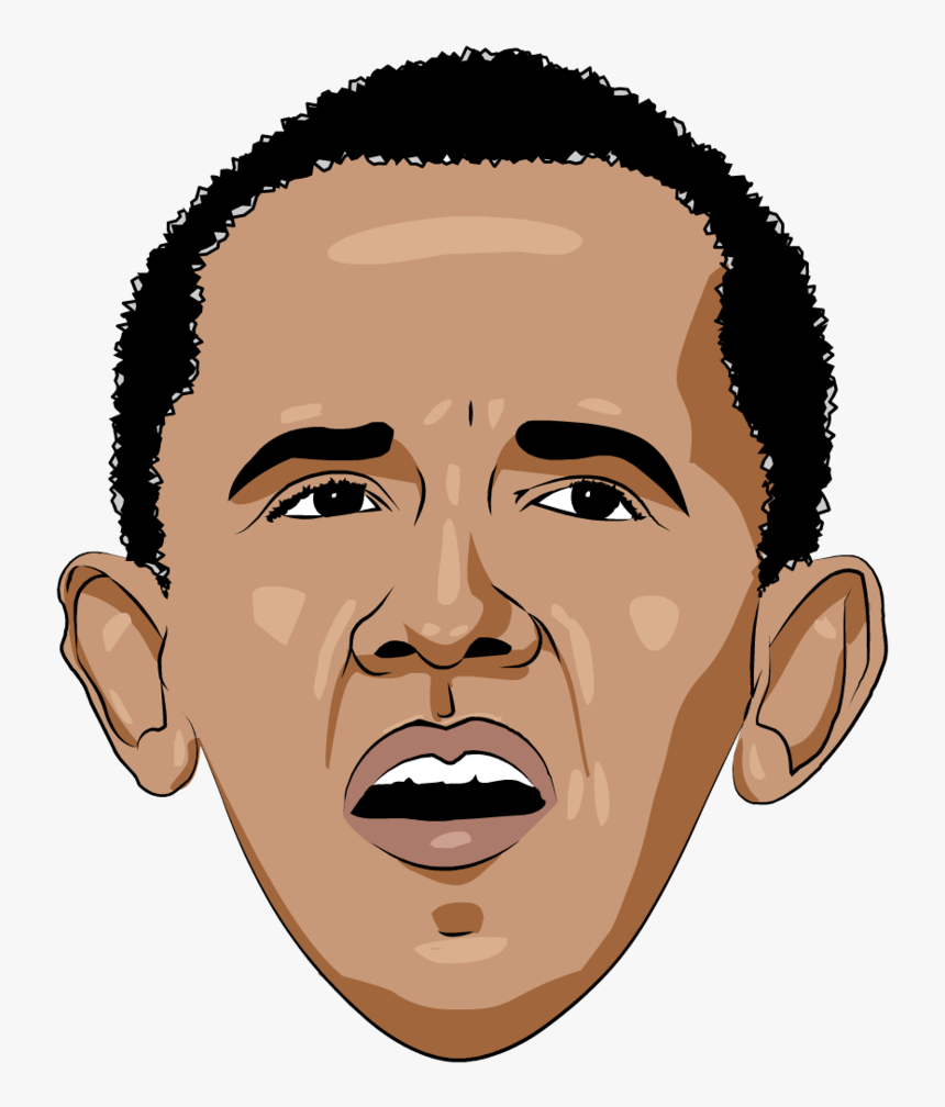 Celebrity Png Face Caricatures - Obama Cartoon Png, Transparent Png, Free Download