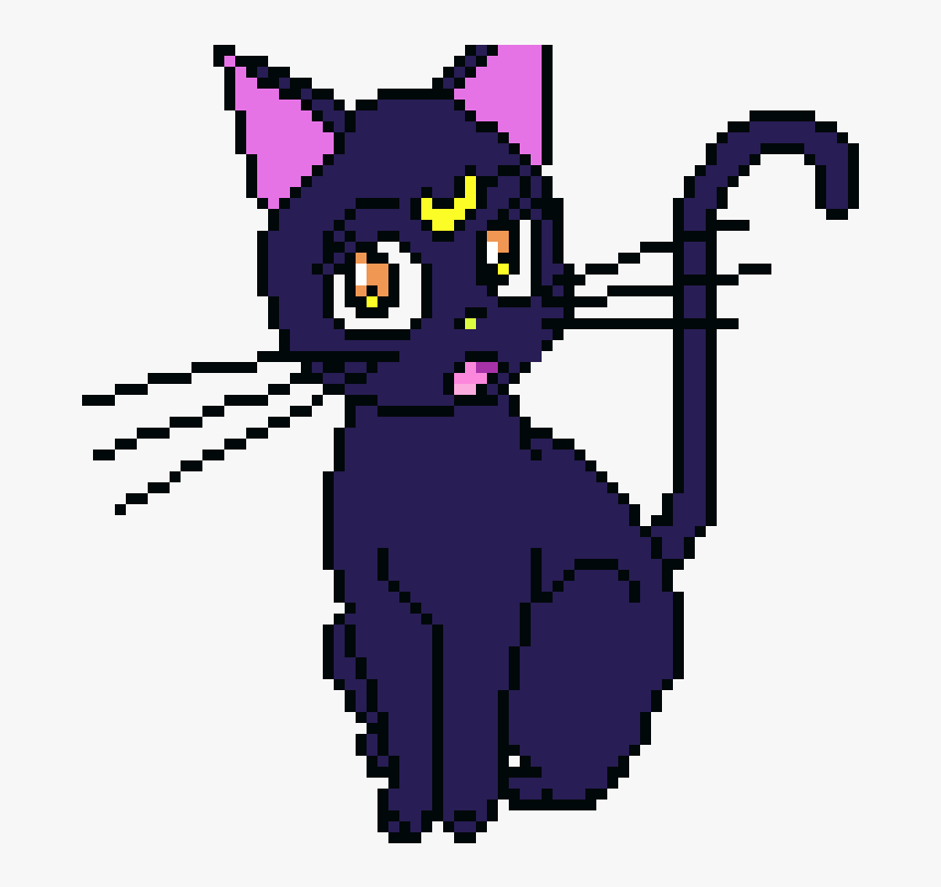 Sailor Moon Logo Cat - Pixel Art Sailor Moon, HD Png Download, Free Download