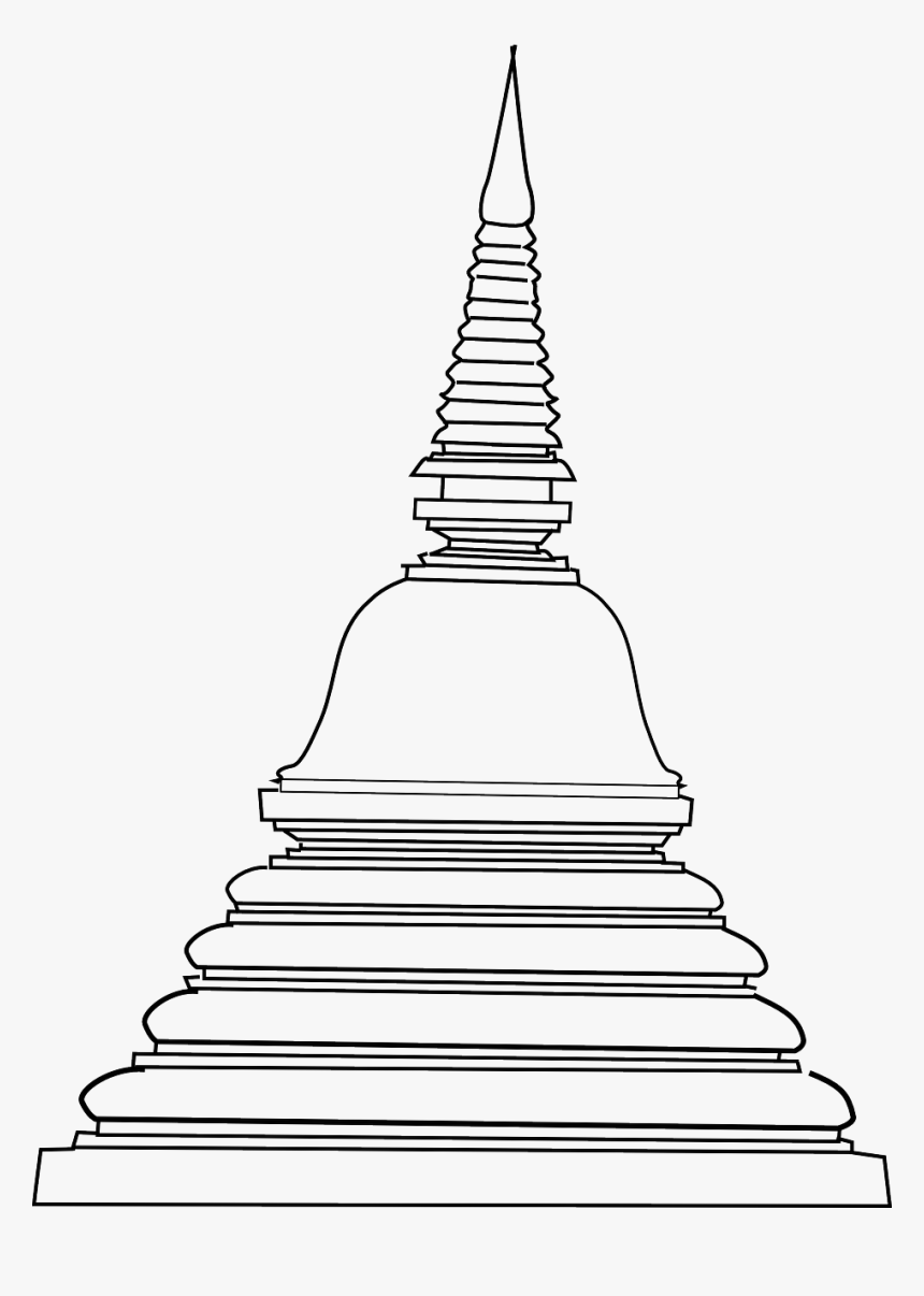 Pagoda Buddha Buddhist Free Picture - Temple Clipart Black And White, HD Png Download, Free Download