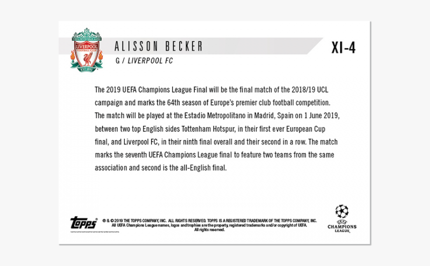 Uefa Champions League Topps Now Starting Xi - Uefa Champions League, HD Png Download, Free Download