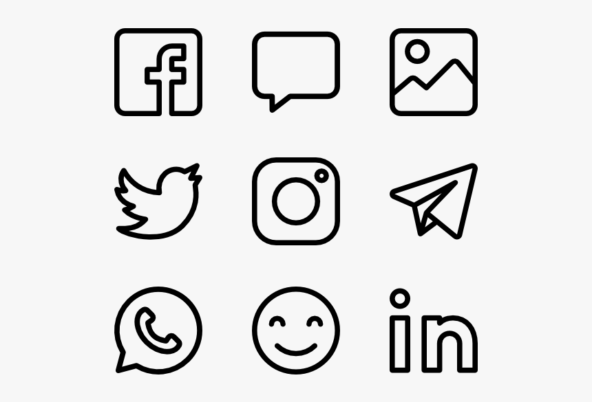 Iconos De Redes Sociales Png - Redes Sociales Para Dibujar, Transparent Png, Free Download