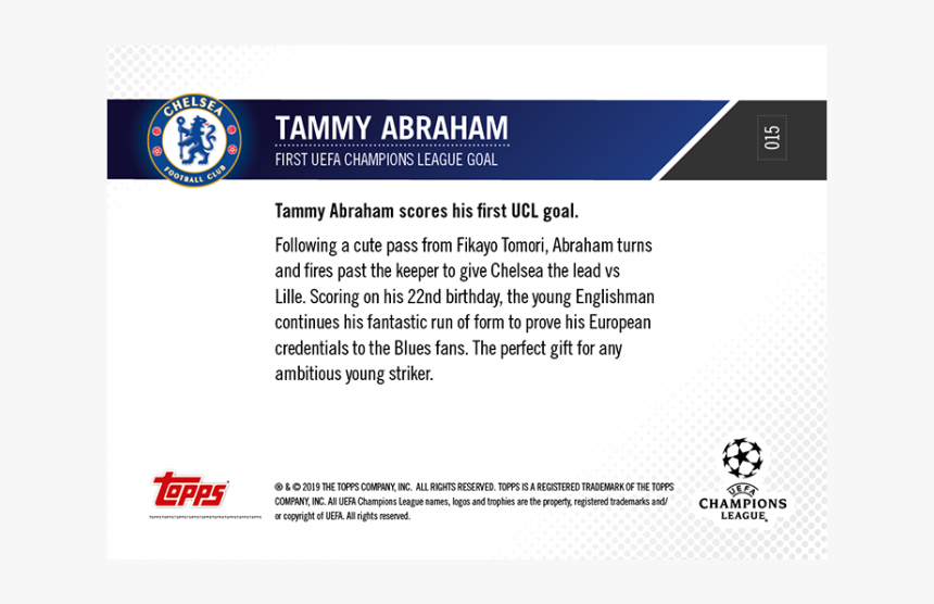 Tammy Abraham, First Ucl Goal Uefa Champions League - Uefa Champions League, HD Png Download, Free Download