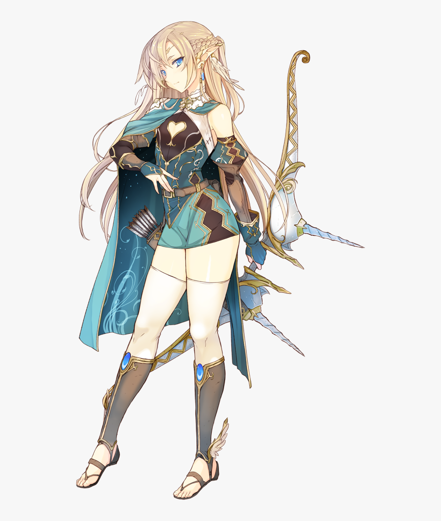 anime girl with blonde hair and blue eyes with sword