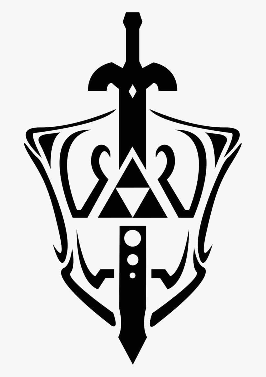 The Legend Of Zelda - Tattoo Zelda Sword And Shield, HD Png Download - kind...