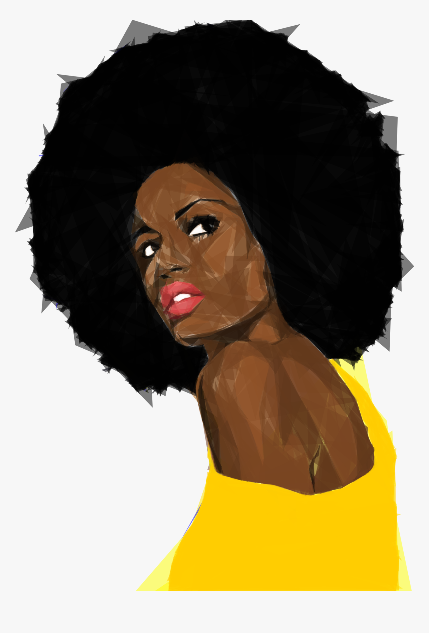 Clipart - Black Woman With Afro Clipart, HD Png Download, Free Download