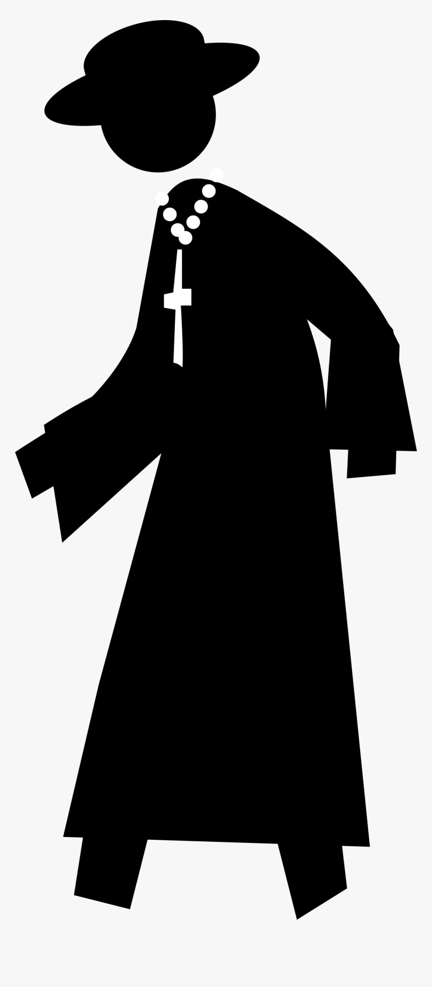 Pedestrian Monk Clip Arts - Silhouette Of A Priest, HD Png Download, Free Download