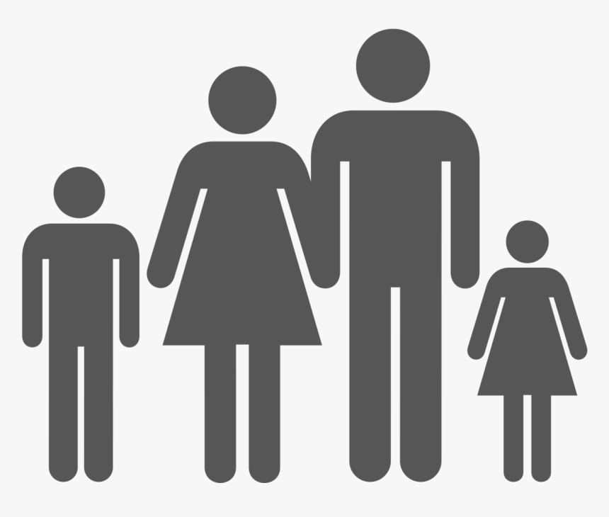 Child Family Parent Community Society - Silhouette Family Of 4, HD Png Download, Free Download