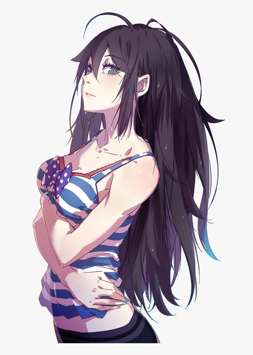 sexy anime girl black hair