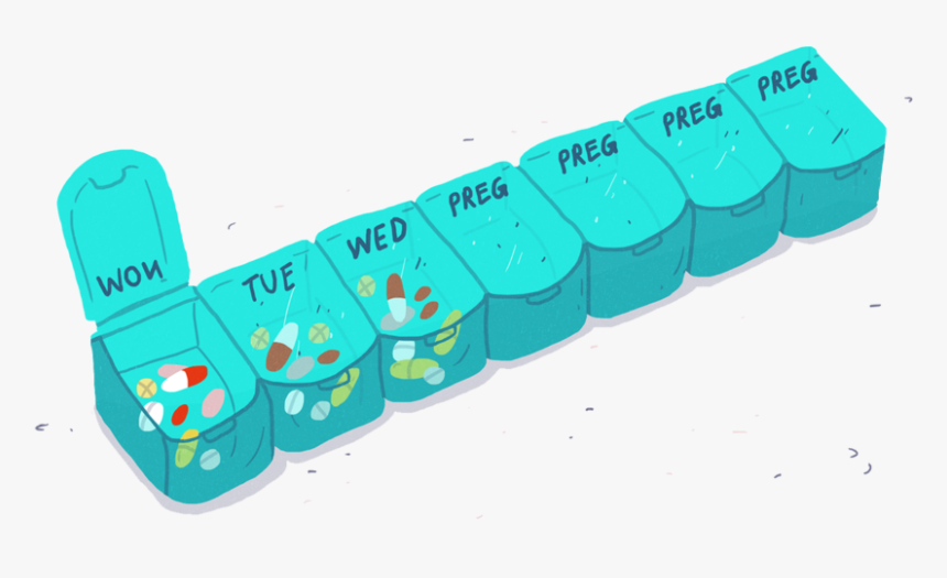 A Pill Box For A Pregnant Woman - Pill Box Clipart Transparent Background, HD Png Download, Free Download