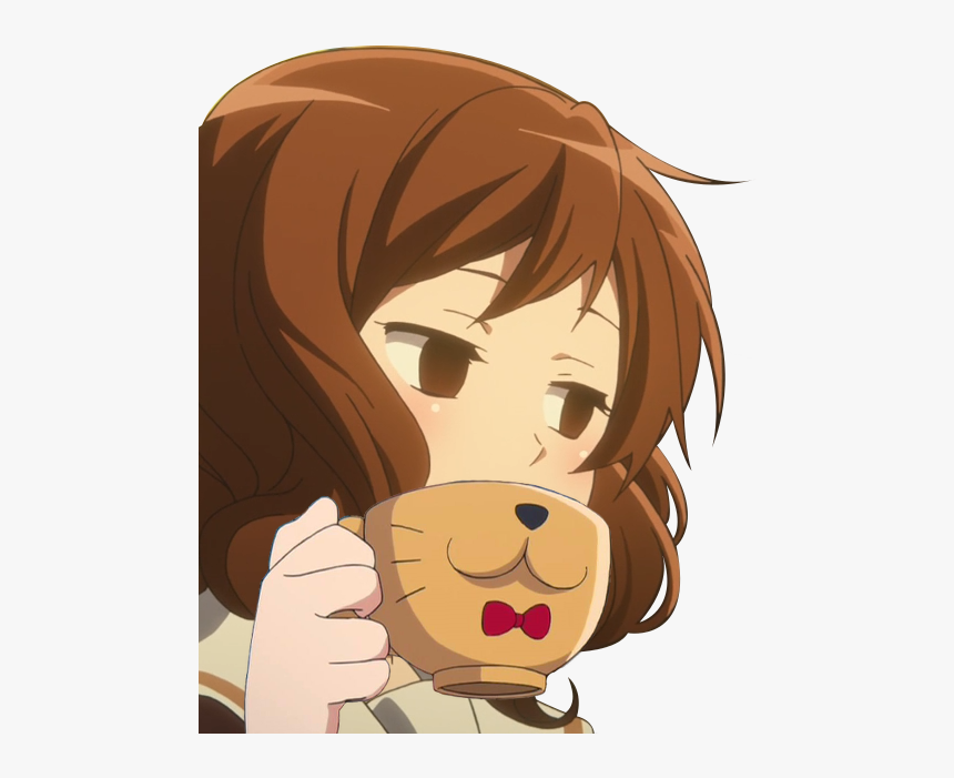 Transparent Smug Clipart - Anime Girl Sipping Tea, HD Png Download, Free Download