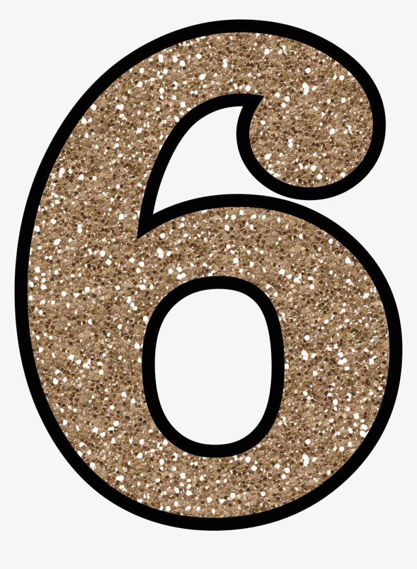 Glitter Number 6, HD Png Download, Free Download