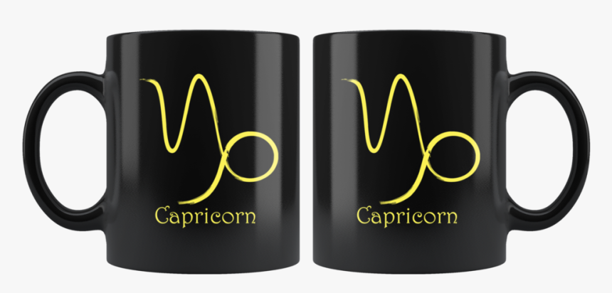 Zodiac Capricorn Sign Ceramic Black Coffee Mug - Mono Moonchild Png Rm, Transparent Png, Free Download
